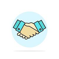 Agreement Deal Handshake Business Partner Abstract Circle Background Flat color Icon vector