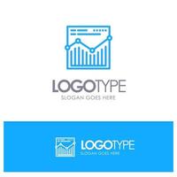 Analysis Web Website Report Blue Logo Line Style vector