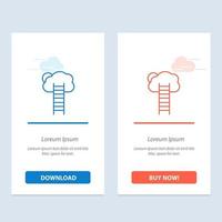 Growth Business Career Growth Heaven Ladder Stairs  Blue and Red Download and Buy Now web Widget Card Template vector