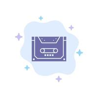 Analog Audio Cassette Compact Deck Blue Icon on Abstract Cloud Background vector