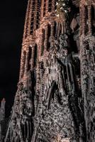 Night view of the La Sagrada Familia cathedral. Impressive cathedral photo