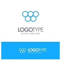 Ancient Greece Greek Olympic Games Blue Outline Logo Place for Tagline vector