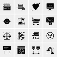 16 iconos universales de negocios vector ilustración de icono creativo para usar en proyectos relacionados con la web y dispositivos móviles