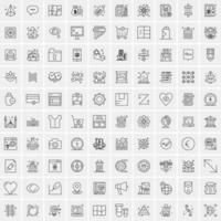 Set of 100 Creative Business Line Icons vector