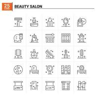 25 fondo de vector de conjunto de iconos de salón de belleza