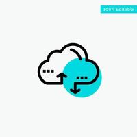 Cloud Computing Link Data turquoise highlight circle point Vector icon