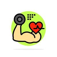 Growth Muscle Heart Beat Abstract Circle Background Flat color Icon vector