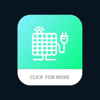 Energy Solar Sun Plug Mobile App Button Android and IOS Line Version vector