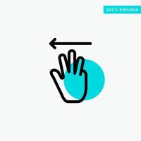 Hand Hand Cursor Up Left turquoise highlight circle point Vector icon