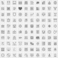 Set of 100 Creative Business Line Icons vector