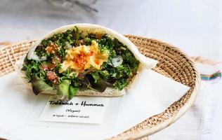 Tabbuleh and Hummus,  parsley salad vegan and Lebanese food photo