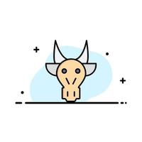 adorno animales toro cráneo indio empresa logotipo plantilla color plano vector