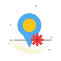 Location Map Settings Abstract Flat Color Icon Template vector