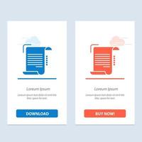 Document Report Note Paper Guidelines  Blue and Red Download and Buy Now web Widget Card Template vector