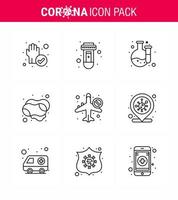 Simple Set of Covid19 Protection Blue 25 icon pack icon included banned infrared chemical hand soap hand viral coronavirus 2019nov disease Vector Design Elements