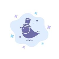 Bird Fly Pet Sparrow Blue Icon on Abstract Cloud Background vector