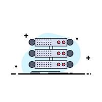 server structure rack database data Flat Color Icon Vector