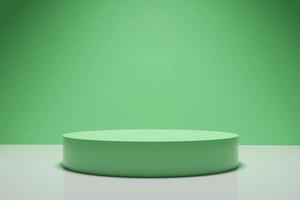 Set of realistic 3D round podium isolated on pastel color background photo