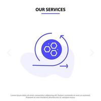 Our Services Modeling Api Modeling Science Solid Glyph Icon Web card Template vector