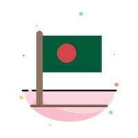 Asian Bangla Bangladesh Country Flag Abstract Flat Color Icon Template vector