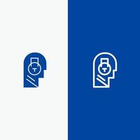 Lock Secure Message Data User Line and Glyph Solid icon Blue banner Line and Glyph Solid icon Blue banner vector