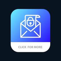 Mail Email Message Security Mobile App Button Android and IOS Line Version vector