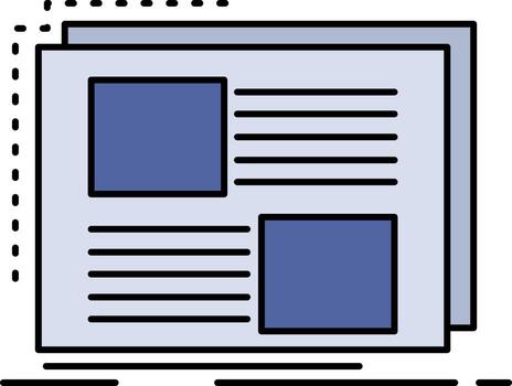 Content design frame page text Flat Color Icon Vector