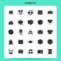 sólido 25 día del padre conjunto de iconos diseño de estilo de glifo vectorial iconos negros conjunto web y diseño de ideas de negocios móviles ilustración vectorial vector