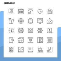 conjunto de iconos de línea de comercio electrónico conjunto de 25 iconos diseño de estilo minimalista vectorial conjunto de iconos negros paquete de pictogramas lineales vector