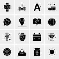 16 iconos de negocios universales vector ilustración de icono creativo para usar en proyectos relacionados con la web y dispositivos móviles