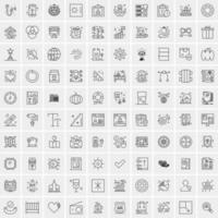 conjunto de 100 iconos de línea de negocios creativos vector