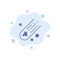 Asteroid Comet Space Blue Icon on Abstract Cloud Background vector