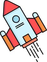 space craft shuttle space rocket launch Flat Color Icon Vector