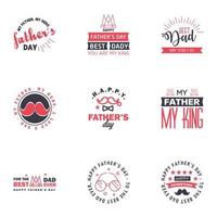 9 Black and Pink Happy Fathers Day Design Collection A set of twelve brown colored vintage style Fathers Day Designs on light background Editable Vector Design Elements