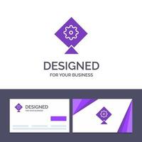 Creative Business Card and Logo template Kite Festival Vector Illustration