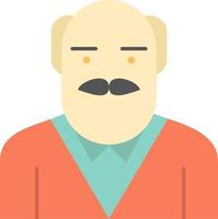 Grandpa Father Old Man Uncle  Flat Color Icon Vector icon banner Template