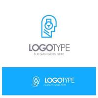 Lock Secure Message Data User Blue Outline Logo Place for Tagline vector