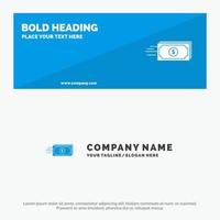 Dollar Business Flow Money Currency SOlid Icon Website Banner and Business Logo Template vector