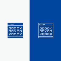 Calendar Date Event Events Month Schedule Timetable Line and Glyph Solid icon Blue banner Line and Glyph Solid icon Blue banner vector