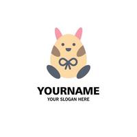 Chicken Easter Baby Happy Business Logo Template Flat Color vector