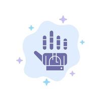 Tracking Glove Hand Technology Blue Icon on Abstract Cloud Background vector