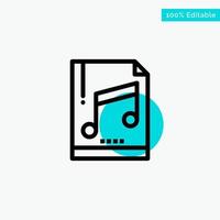 Audio Computer File Mp3 Sample turquoise highlight circle point Vector icon