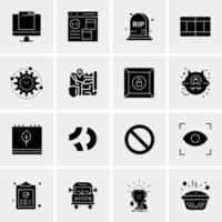 16 iconos de negocios universales vector ilustración de icono creativo para usar en proyectos relacionados con la web y dispositivos móviles