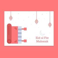 ilustración de tarjeta de felicitación de eid mubarak vector