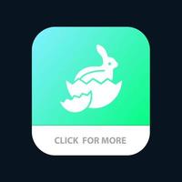conejo pascua bebé naturaleza aplicación móvil botón android e ios versión de glifo vector