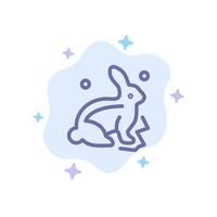 Bunny Rabbit Easter Nature Blue Icon on Abstract Cloud Background vector