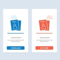 Id Card ID Card Pass  Blue and Red Download and Buy Now web Widget Card Template vector