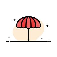 Beach Umbrella Weather Wet  Business Flat Line Filled Icon Vector Banner Template