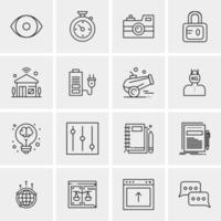 16 iconos de negocios universales vector ilustración de icono creativo para usar en proyectos relacionados con la web y dispositivos móviles