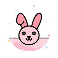 Bunny Easter Rabbit Abstract Flat Color Icon Template vector